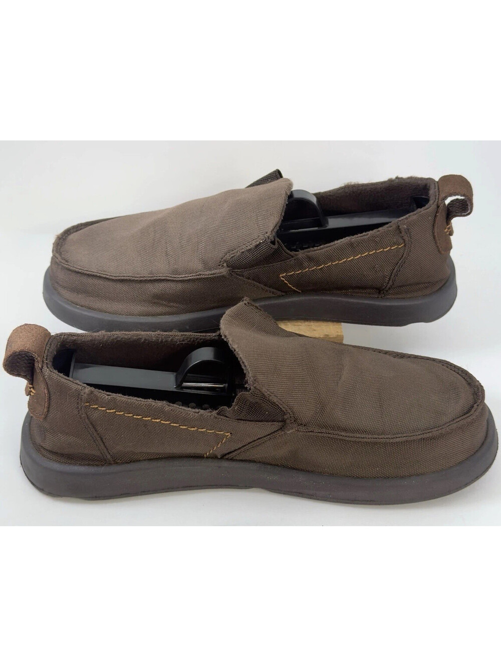 Sanuk Sidewalk Surfer Slip On Shoes Men 7 Brown Canvas Casual Loafers Comfort